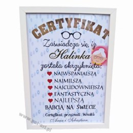Certyfikat najlepszej babci
