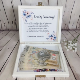 Drewniane pudełko na pieniądze ślub prezent na ślub pomysły