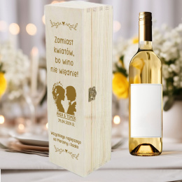 drewniane pudełko na wino ślub z grawerem