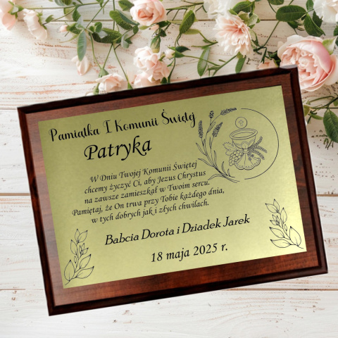 pamiątka pierwszej komunii świętej tabliczka z życzeniami pamiątka pierwszej komunii świętej tabliczka z życzeniami