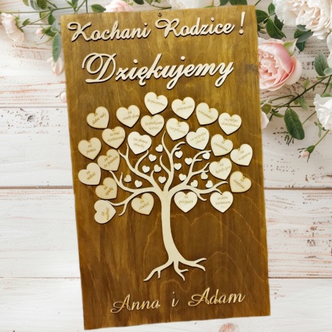 drzewko na podziękowanie dla rodziców prezent dla rodziców wesele
