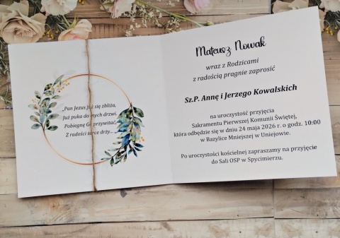 komunia zaproszenia personalizowane gotowe zaproszenia na komunie