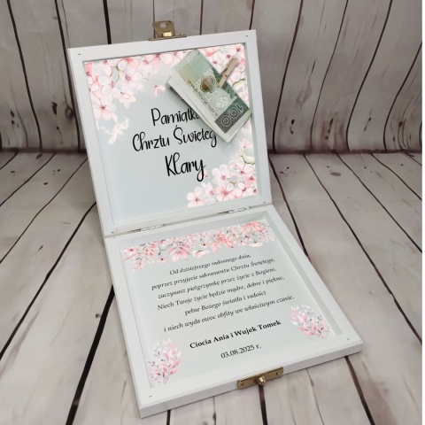 prezent chrzest dziewczynka pudełko na pieniądze