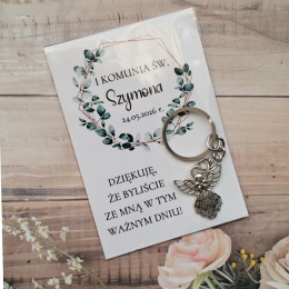 podziekowania dla gosci komunia breloczek podziekowania za udzial w komunii
