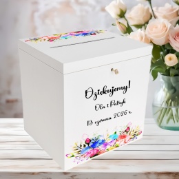 skrzynka na koperty z kluczykiem pudełko na ślubne koperty