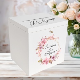 drewniane pudełko na koperty ślubne pudełko na koperty z kluczykiem