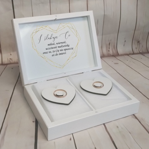 pudelko na obraczki slubne szkatułka na obrączki drewniana