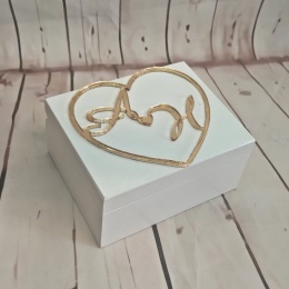 Pudełeczko na obrączki biało złote pudelka na obraczki slubne
