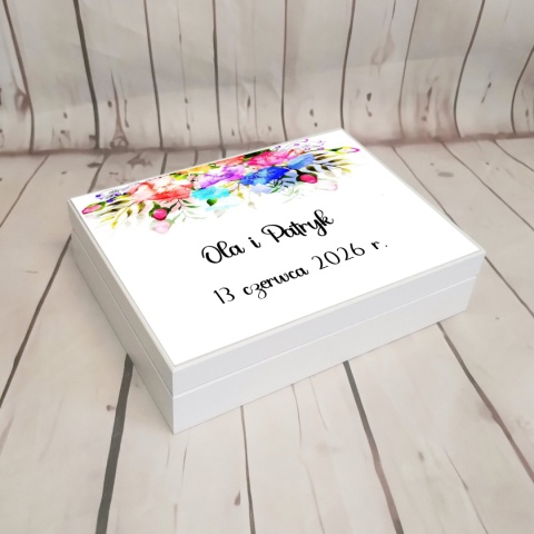 drewniane pudelko na obraczki pudełka do obrączek