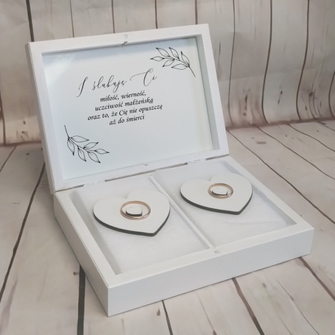 pudelko na obraczki drewniane skrzyneczka na obrączki