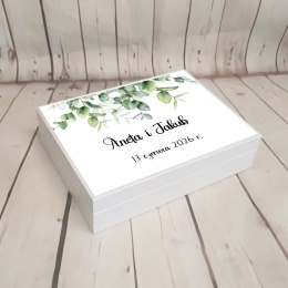 drewniane pudełko na obrączki pudelko na obraczki biale