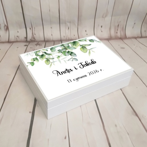 drewniane pudełko na obrączki pudelko na obraczki biale