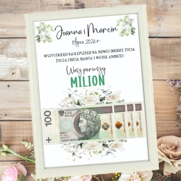 pierwszy milion ramka ślub śmieszne prezenty slubne pamiatka na slub