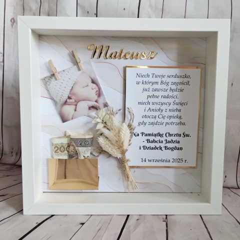 ramka pamiątka chrzest święty wyjatkowy prezent na chrzciny