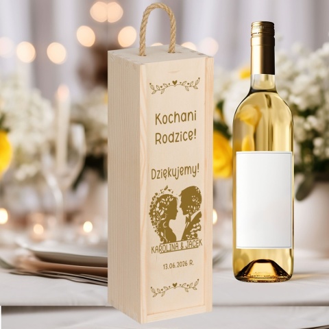 podziękowania dla rodziców skrzynka na wino ślub prezenty dla rodziców