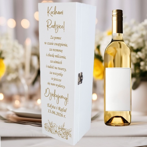 skrzynka na wino podziękowania dla rodziców slub prezent dla rodzicow