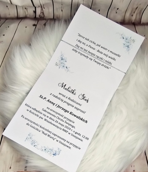 zaproszenia na chrzest dla chłopca zaproszenia personalizowane na chrzest