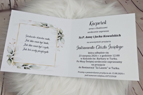 zaproszenia na chrzest święty zaproszenia na chrzest z roczkiem