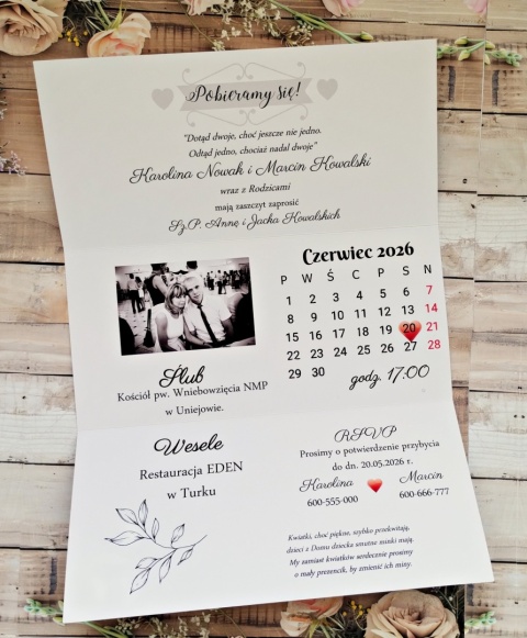 zaproszenia na ślub minimalistyczne zaproszenia na slub ze zdjęciem