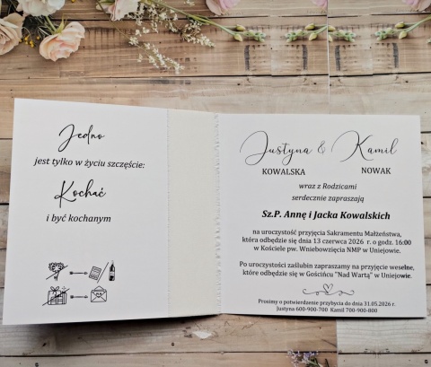 Minimalistyczne zaproszenia slubne 	proste zaproszenia na ślub