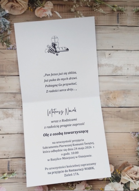 zaproszenie komunijne ręcznie robione komunia swieta zaproszenia