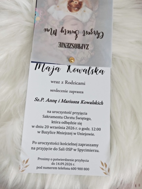 zaproszenia na chrzciny ze zdjeciem zaproszenia na chrzest wypisane