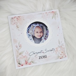 zaproszenia na chrzest ze zdjeciem dziecka zaproszenia chrzest dziewczynka