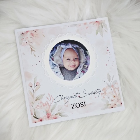 zaproszenia na chrzest ze zdjeciem dziecka zaproszenia chrzest dziewczynka