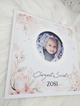 zaproszenia na chrzest ze zdjeciem dziecka zaproszenia chrzest dziewczynka