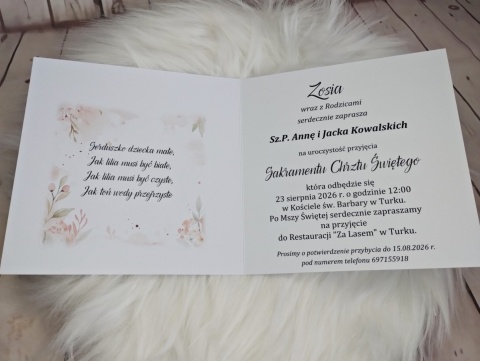 zaproszenia na chrzest ze zdjeciem dziecka zaproszenia chrzest dziewczynka