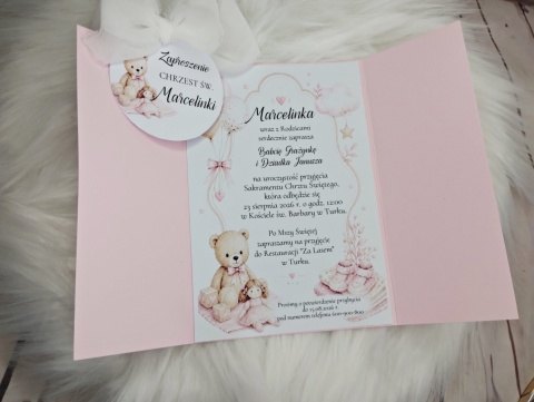 zaproszenia na chrzest dla dziewczynki personalizowane zaproszenie na chrzest
