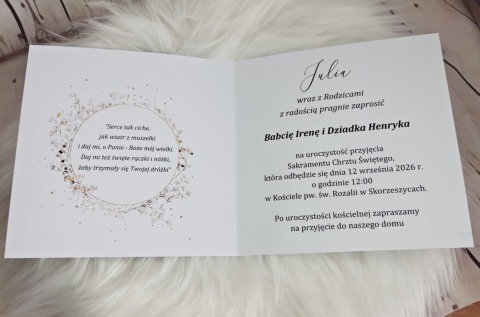 zaproszenia na chrzest z personalizacją zaproszenia na chrzest glamour