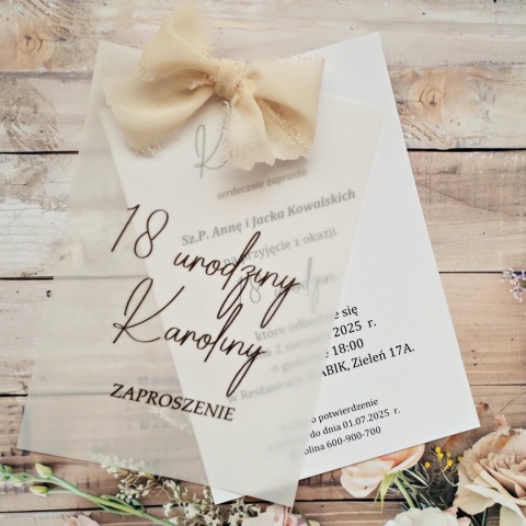 zaproszenia 18 urodziny kalka zaproszenia 18 stkowe