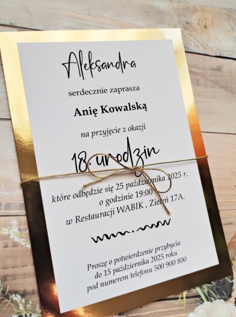 zaproszenia na 18 ste urodziny jednokartkowe zaproszenie na urodziny 18
