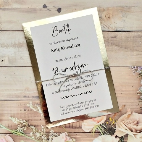 srebrne zaproszenia na 18 wzory zaproszeń na 18 urodziny