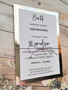 srebrne zaproszenia na 18 wzory zaproszeń na 18 urodziny