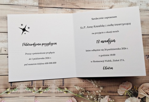 Zaproszenia personalizowane na 18 zaproszenia na osiemnaste urodziny