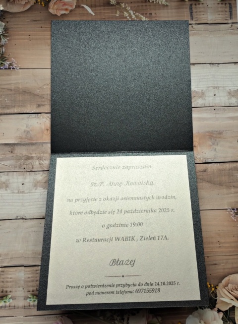 Zaproszenia na 18 czarno srebrne zaproszenie na osiemnastkę