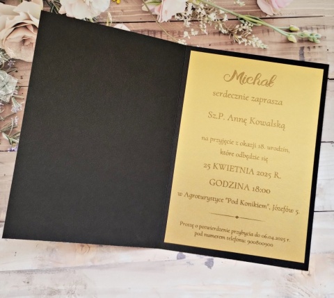 Zaproszenia na 18 dla chłopaka zaproszenia na 18 czarne