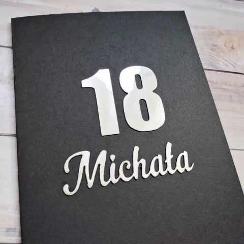 zaproszenia na 18 srebrne czarne zaproszenia na 18