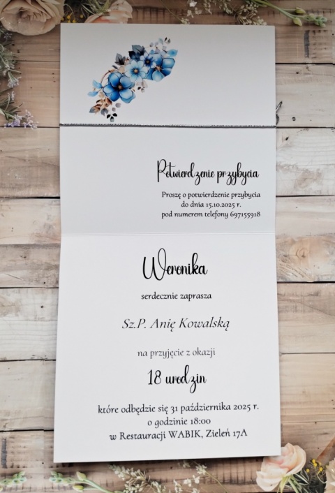 Zaproszenia osiemnastka zaproszenia na 18 urodziny dziewczyny