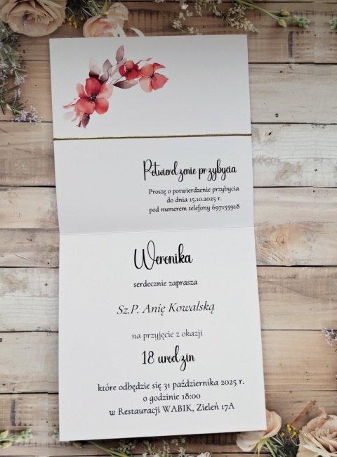 18 urodziny zaproszenia wypisane zaproszenia na 18