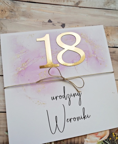 zaproszenia na 18 fioletowe złote ciekawe zaproszenia na 18