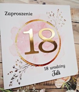zaproszenia na osiemnastkę dla dziewczyny zaproszenia na 18 rozowe zlote
