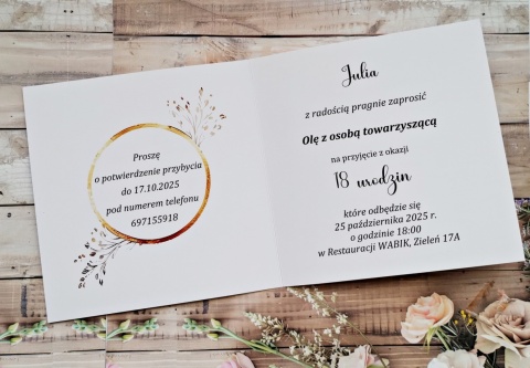 zaproszenia na osiemnastkę dla dziewczyny zaproszenia na 18 rozowe zlote