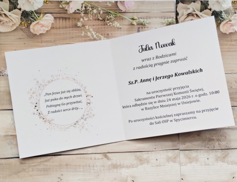 złote zaproszenia na komunię eleganckie zaproszenia na komunie